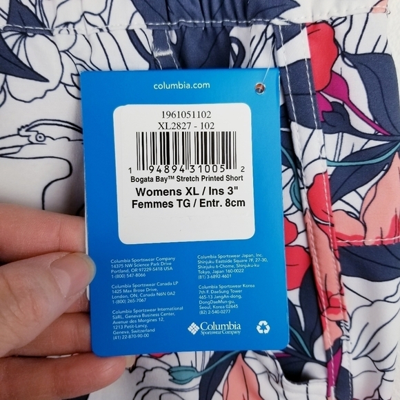 Columbia Bogata Bay Stretch Floral Printed Shorts NWT size XL - Picture 13 of 15